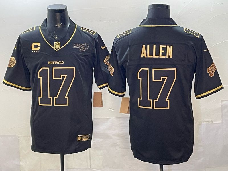 Men 2026 Buffalo Bills #17 Allen Black Gold 6th generations Nike Limited NFL Jersey style 04